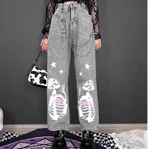 Editorial Department Jeans Skeleton Jeans High Waist Straight